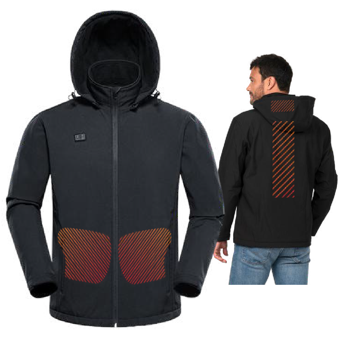 veste chauffantes Softshell zones de chauffage