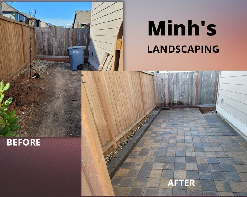 Before And After Hardscaping — Puyallup, WA — Minh's Landscaping and Gardening Service