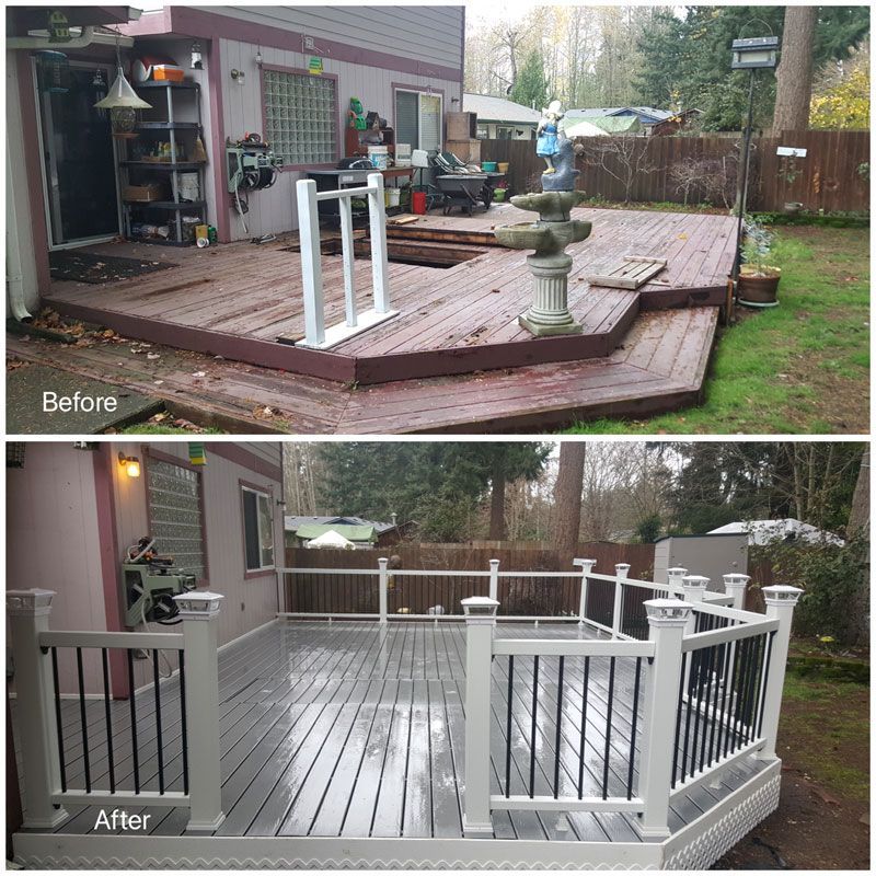 Before And After Creating Deck — Puyallup, WA — Minh's Landscaping and Gardening Service