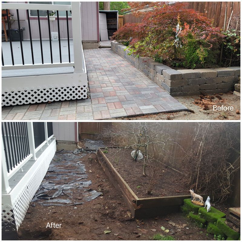 Before And After Fixing Pavers — Puyallup, WA — Minh's Landscaping and Gardening Service