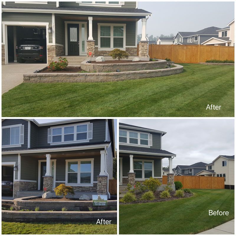 Before And After Lawn Renovation — Puyallup, WA — Minh's Landscaping and Gardening Service