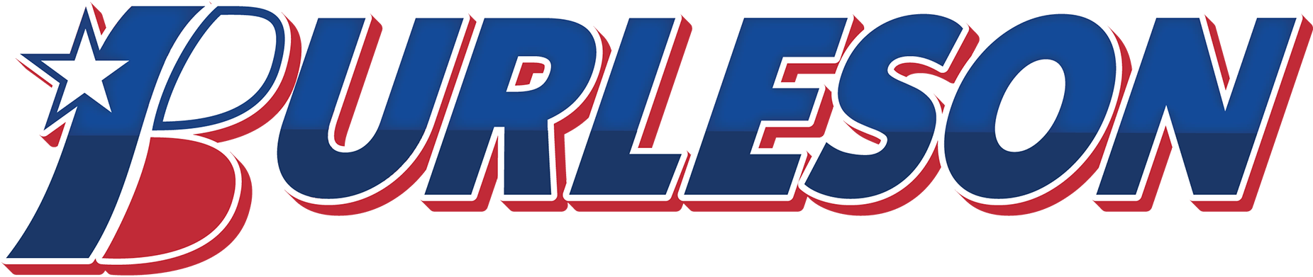 The logo for burleson septic cleaning is red , white and blue.