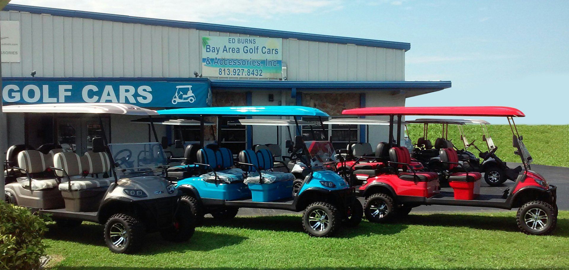 Three Golf Carts — St. Petersburg, FL — Ed Burns Bay Area Golf Cars