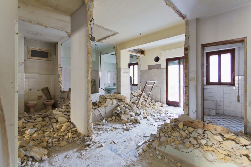 A Room in a House That is Being Demolished — Shane Rice Builder & Renovation Specialist In Southside, QLD