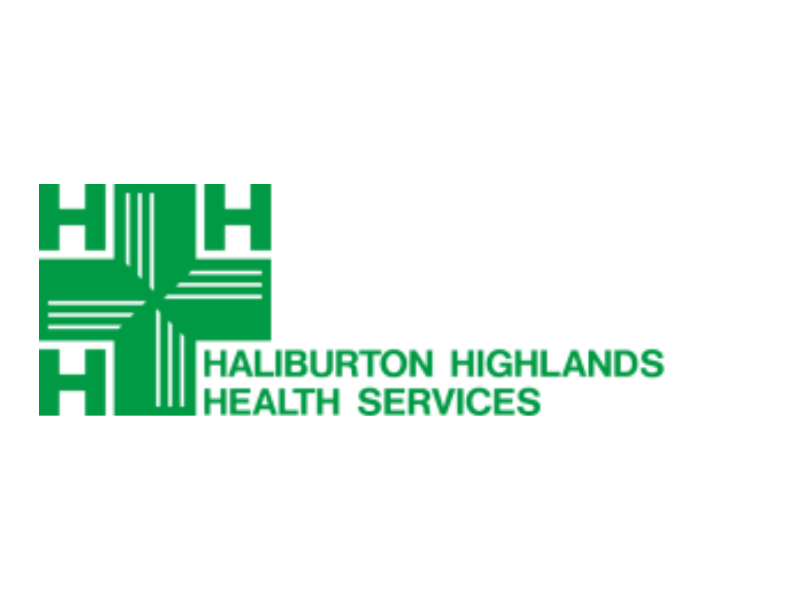 A green logo for haliburton highlands health services