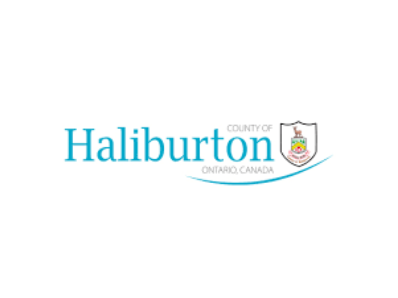 The logo for haliburton county of ontario canada