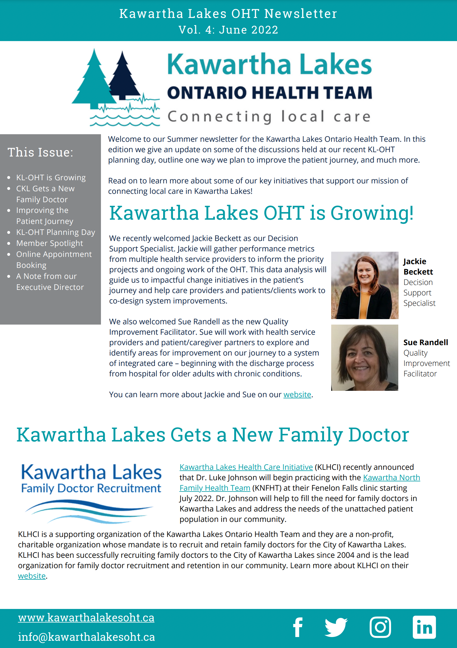Kawartha lakes oht newsletter image