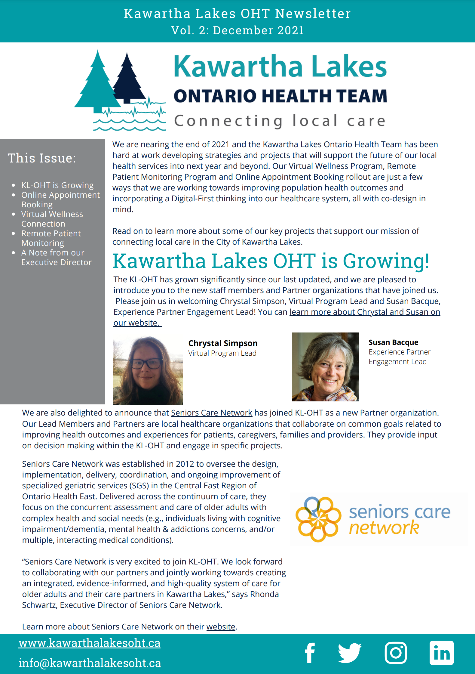 Kawartha Lakes OHT Newsletter image