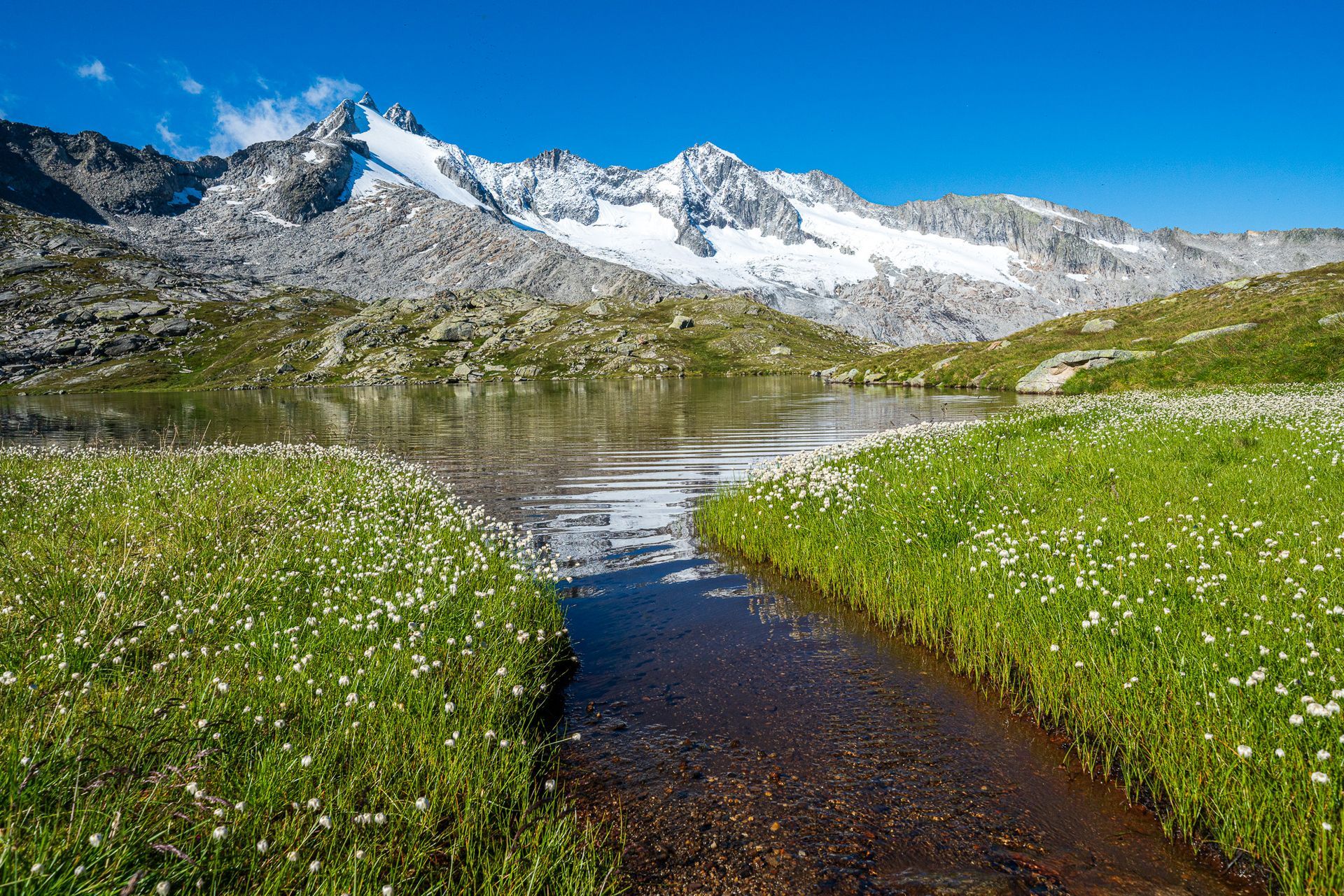 Berglandschaft an der Reichenspitze im Wildgerlostal in den Hohen Tauern im Salzburger Land