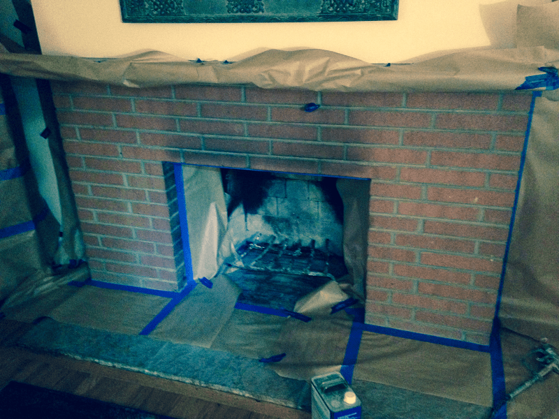 fireplace in process