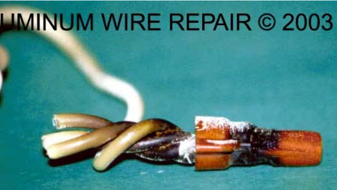 A picture of aluminum wire repair from 2003
