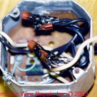 A picture of wires in a box taken in 2003