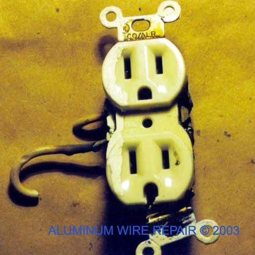 A picture of an aluminum wire repair from 2003