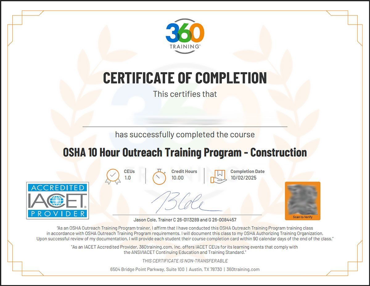 OSHA 10-hour course Mike Campbell