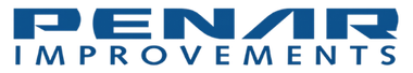 Blue "PENAR IMPROVEMENTS" logo with a stylized roof line above the text