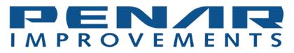 Blue &ldquo;PENAR IMPROVEMENTS&rdquo; logo on a white background