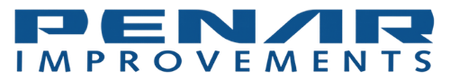 Blue &ldquo;PENAR IMPROVEMENTS&rdquo; logo on a white background