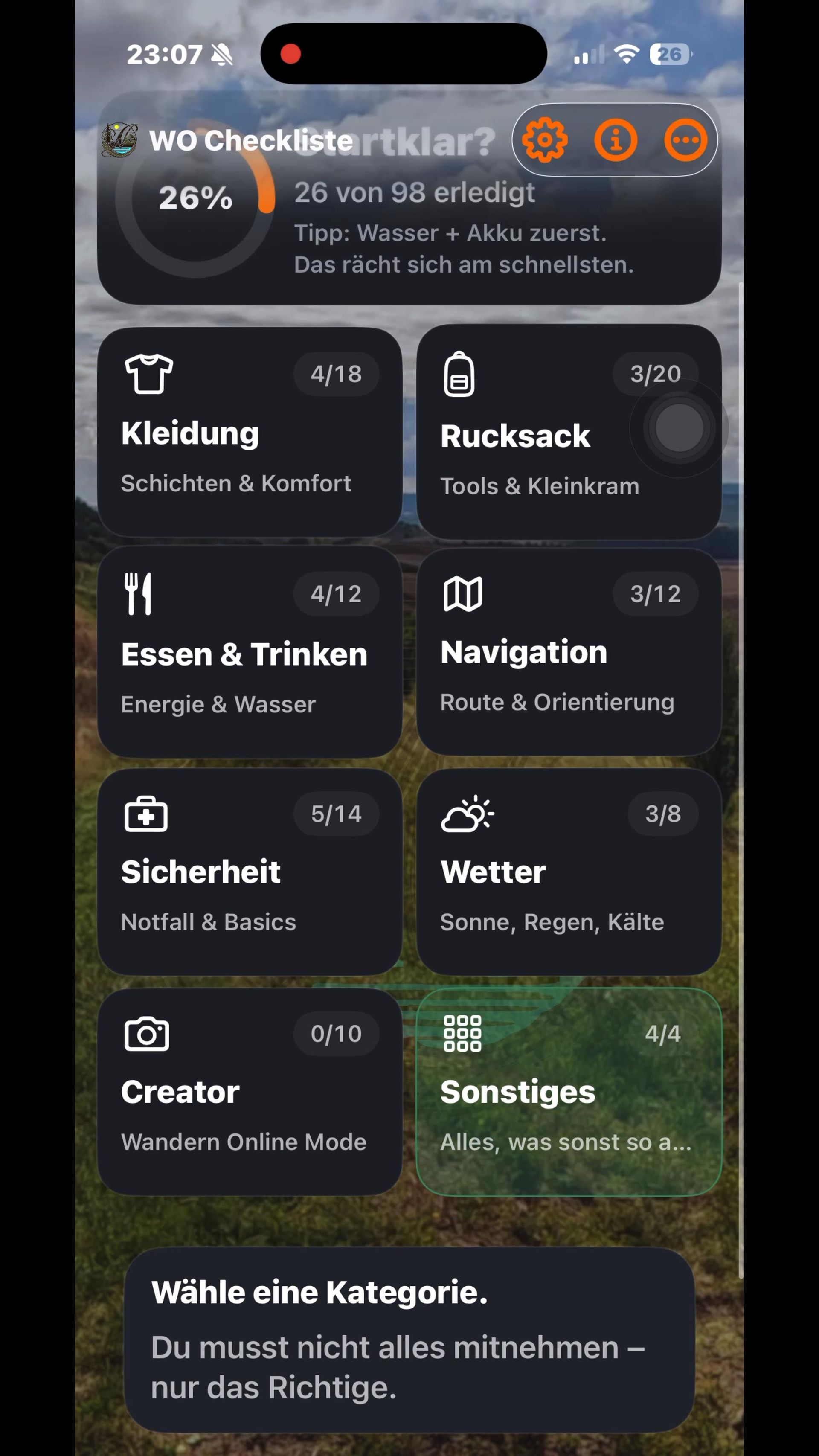WO-CHECK App Screenshot
