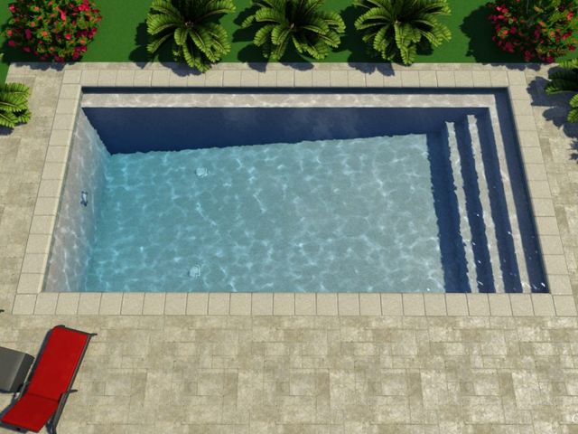 3D Design of a Pool with a Lounge at the Side — Summerville, SC — Clearblue Pools