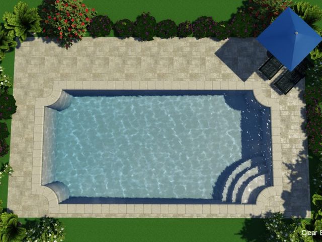Clear Blue Pool with a Pool Lounge at the Side — Summerville, SC — Clearblue Pools