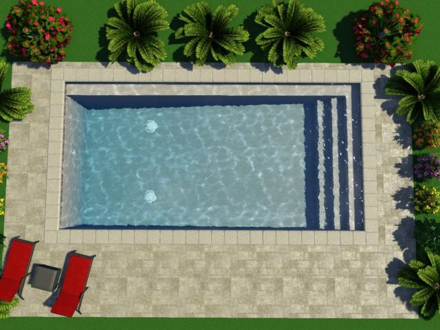 Shallow To Deep Pool with Pool Lounge at the Side — Summerville, SC — Clearblue Pools