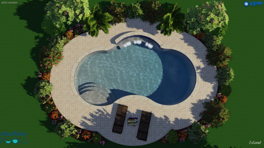 3D Computer Generated Pool with Waterfall Design — Summerville, SC — Clearblue Pools