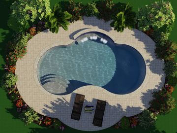 Oval Shaped Pool With Plants on the Side — Summerville, SC — Clearblue Pools