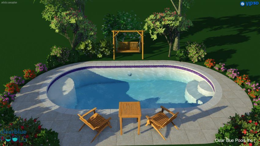 3D Computer Generated Oval Shaped Pool — Summerville, SC — Clearblue Pools