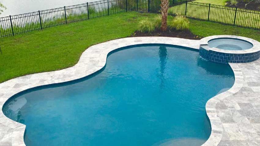 Custom Shaped Pool with Clear Blue Water— Summerville, SC — Clearblue Pools