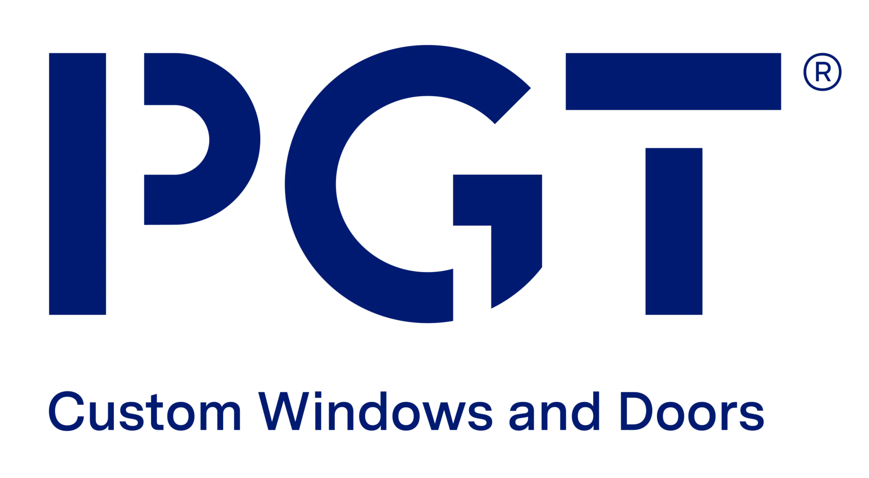PGT logo: Dark blue letters with