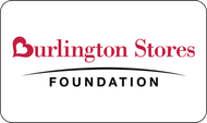 Burlington Stores Foundation logo in red and black on a white background