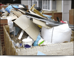 House clearance rubbish outside a property