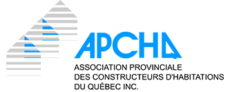 The logo for apcha association provinciale des constructeurs d habitations du quebec inc.