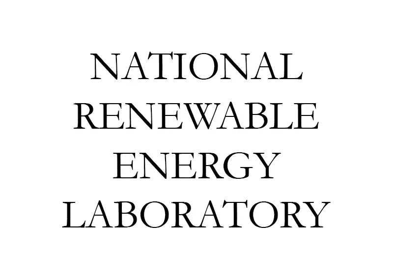 The logo for the national renewable energy laboratory is black and white.