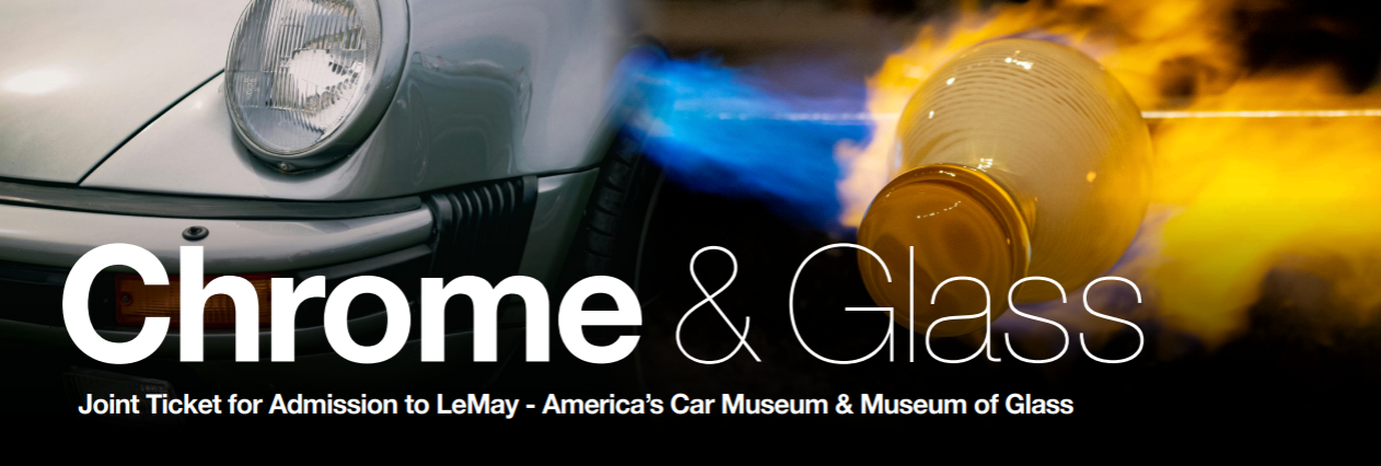 A picture of a car with the words chrome & gass on it