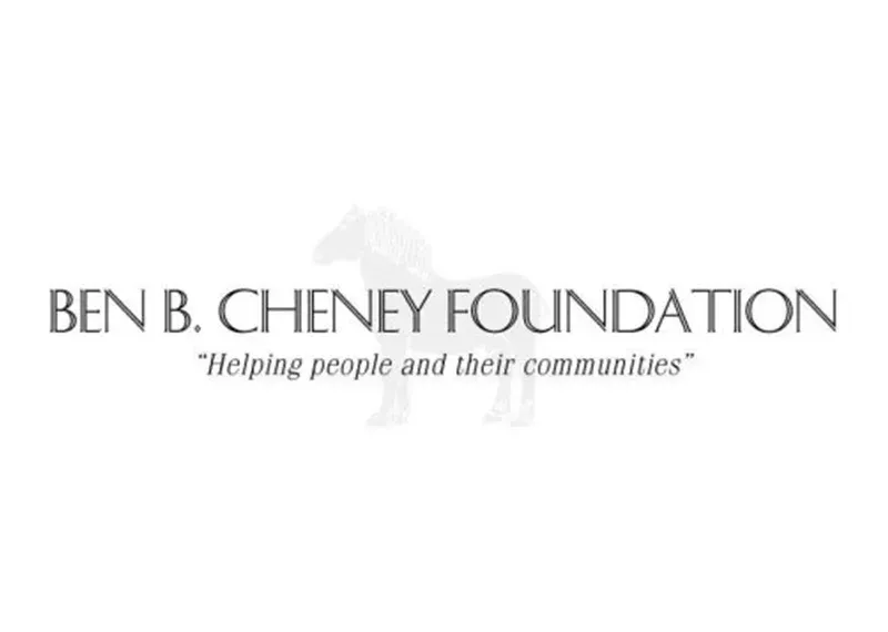 A logo for ben b. cheney foundation helping people and their communities.