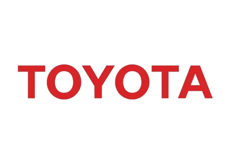 A red toyota logo on a white background