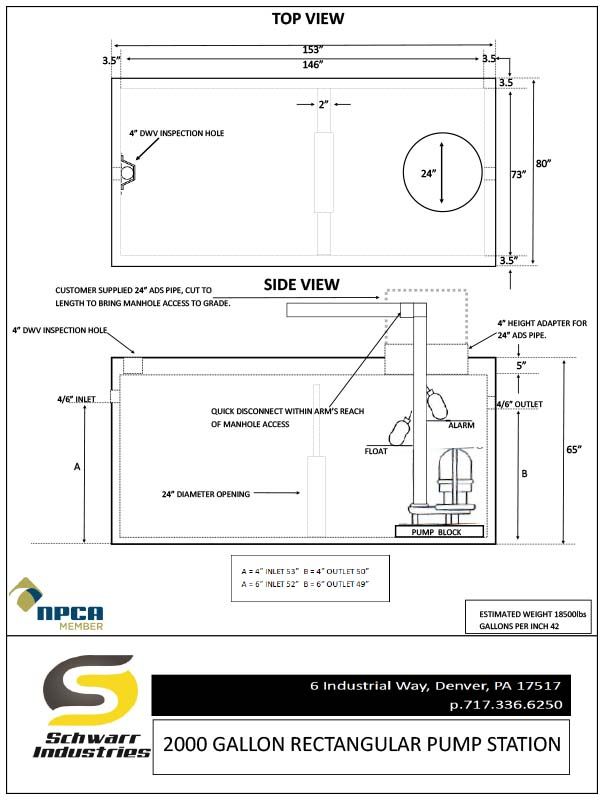 2000 Gallon Pump Station