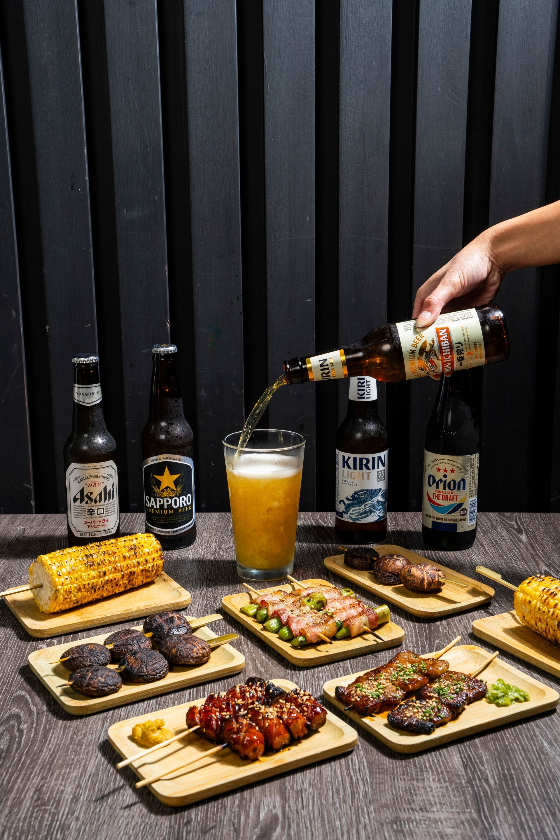 A poster for origami introducing kushiyaki japanese bbq skewers