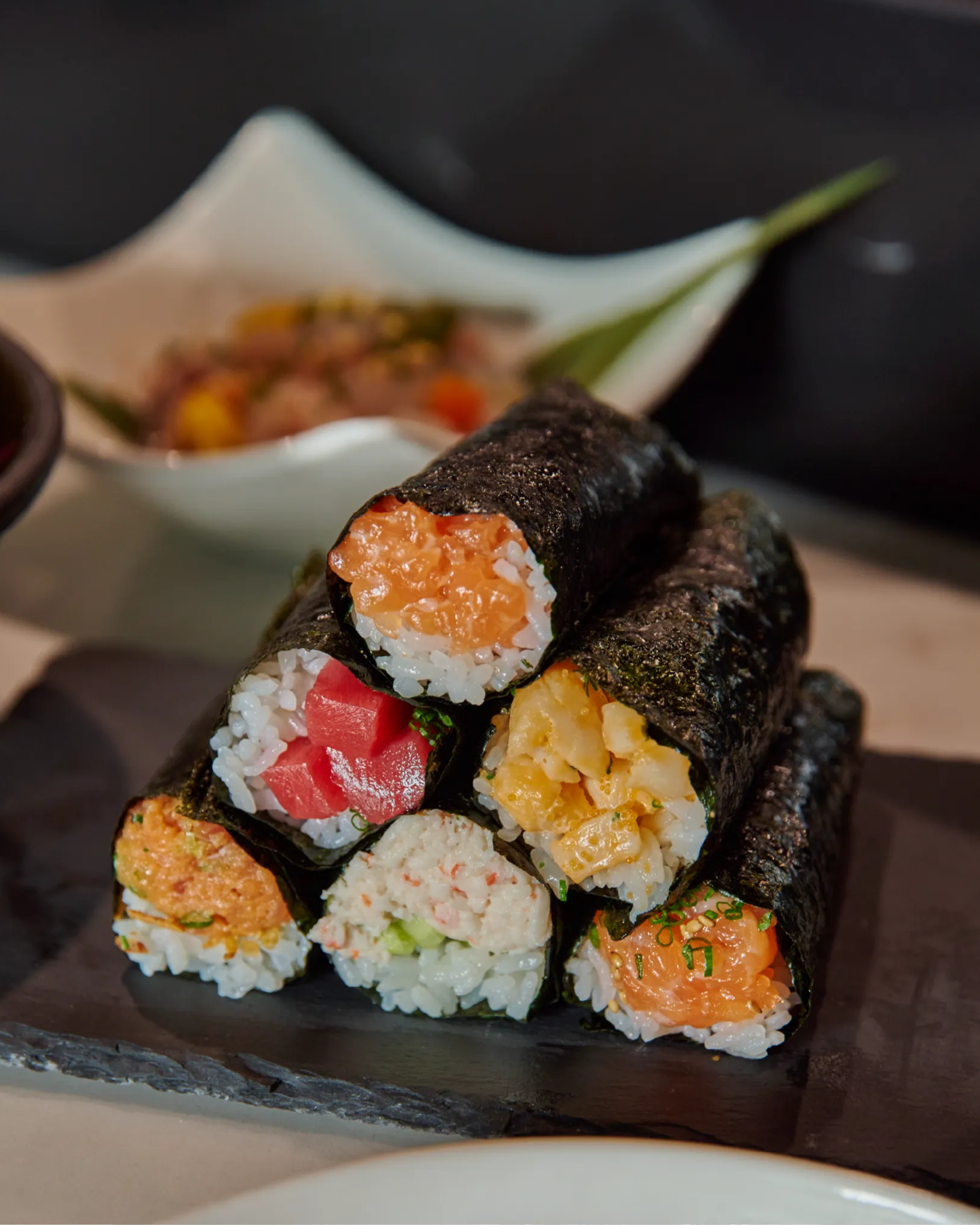 a black and gold origami lunch special menu