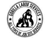 Logo: a gorilla inside a circle, text "Gorilla Labor Services, All Types of Job Site Services".
