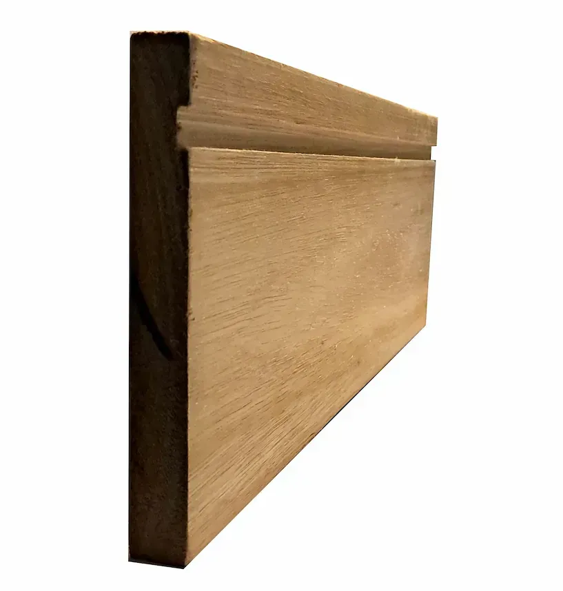 A piece of wood that looks like a triangle on a white background