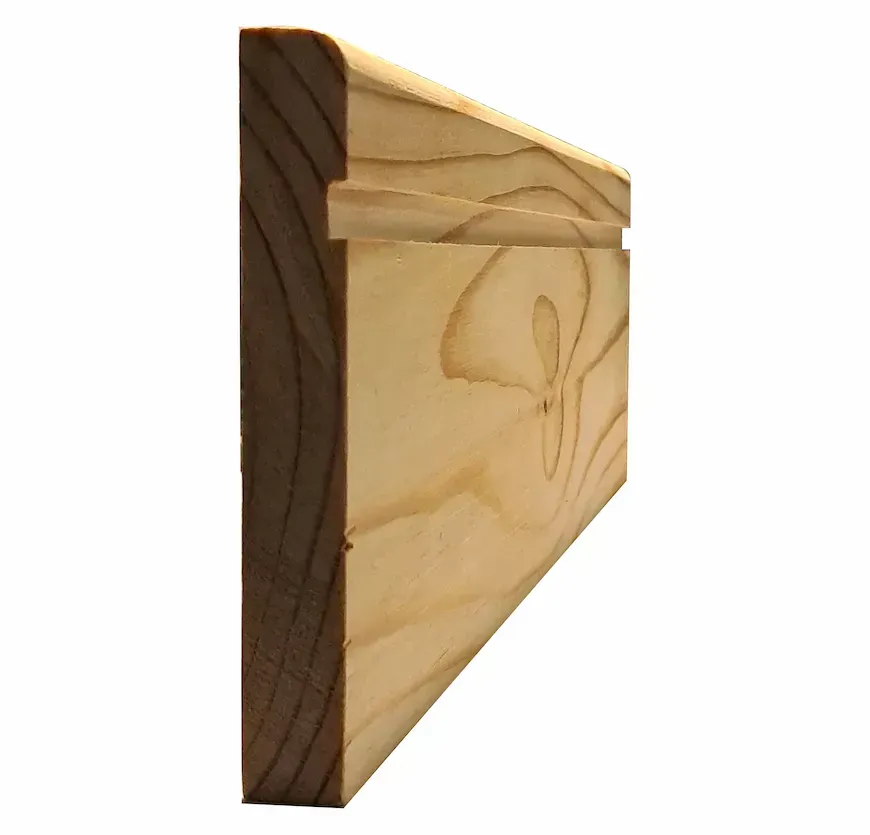 A piece of wood that looks like a triangle on a white background