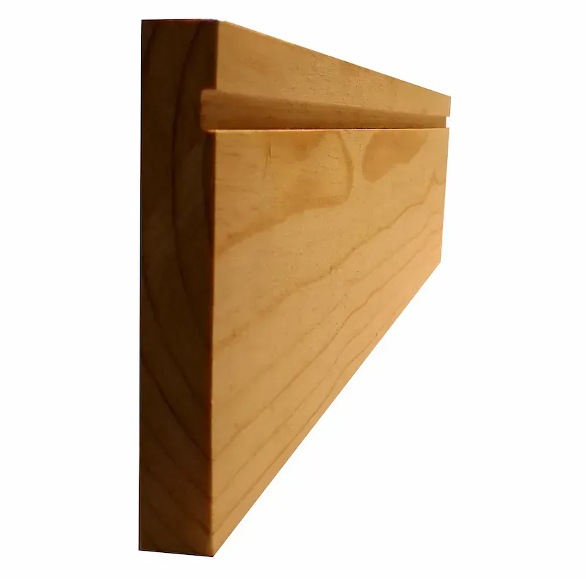 A piece of wood that looks like a triangle on a white background
