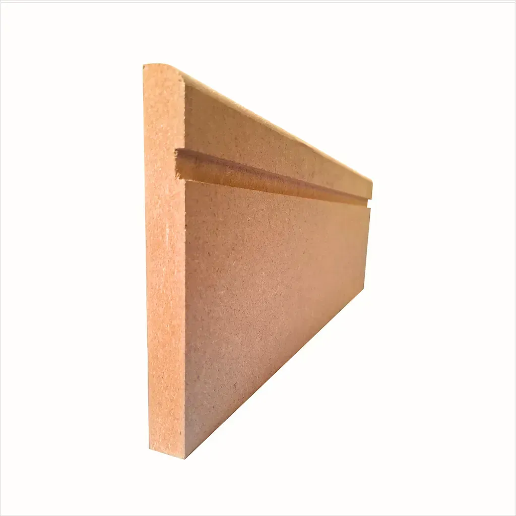A piece of wood that looks like a triangle on a white background