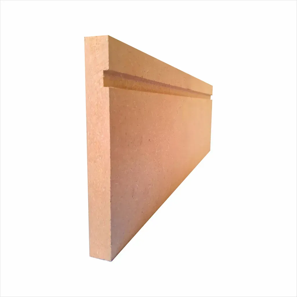 A piece of wood with a hole in the middle on a white background
