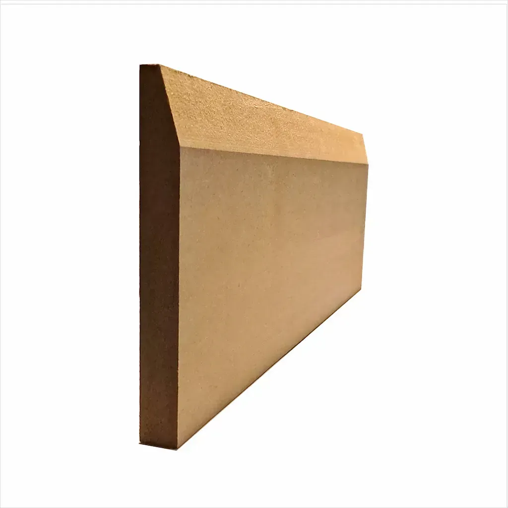 A piece of wood that looks like a triangle on a white background
