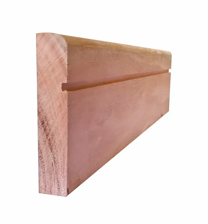 A piece of wood with a hole in the middle on a white background
