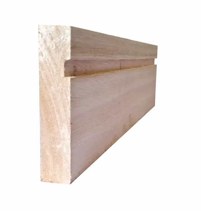 A piece of wood with a hole in the middle on a white background