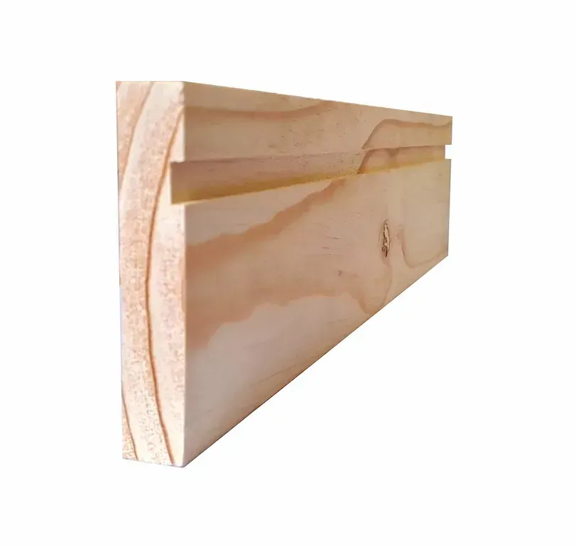 A close up of a piece of wood on a white background
